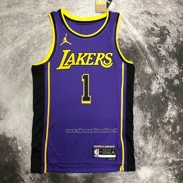 Maglia Los Angeles Lakers D'angelo Russell #1 Statement 2022-23 Viola